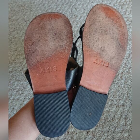 Akis Lydia Black all leather Sandal Size 8 - Picture 10 of 11